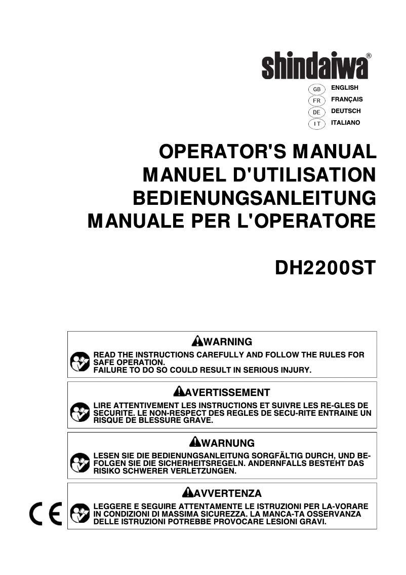 Image de la première page du manuel de l'appareil DH2200ST