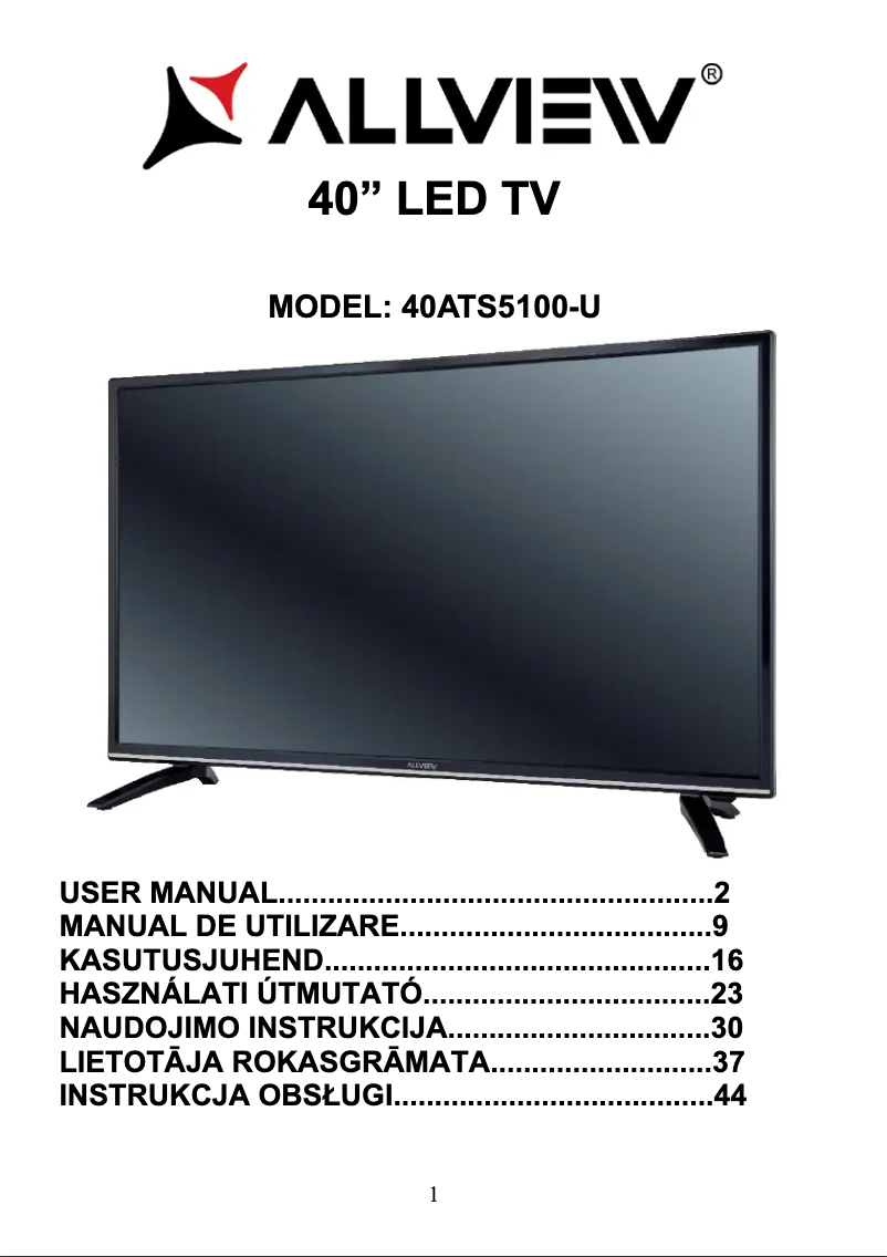 Page n°1 - Manuel utilisateur Allview Tv 40ATS5100-U