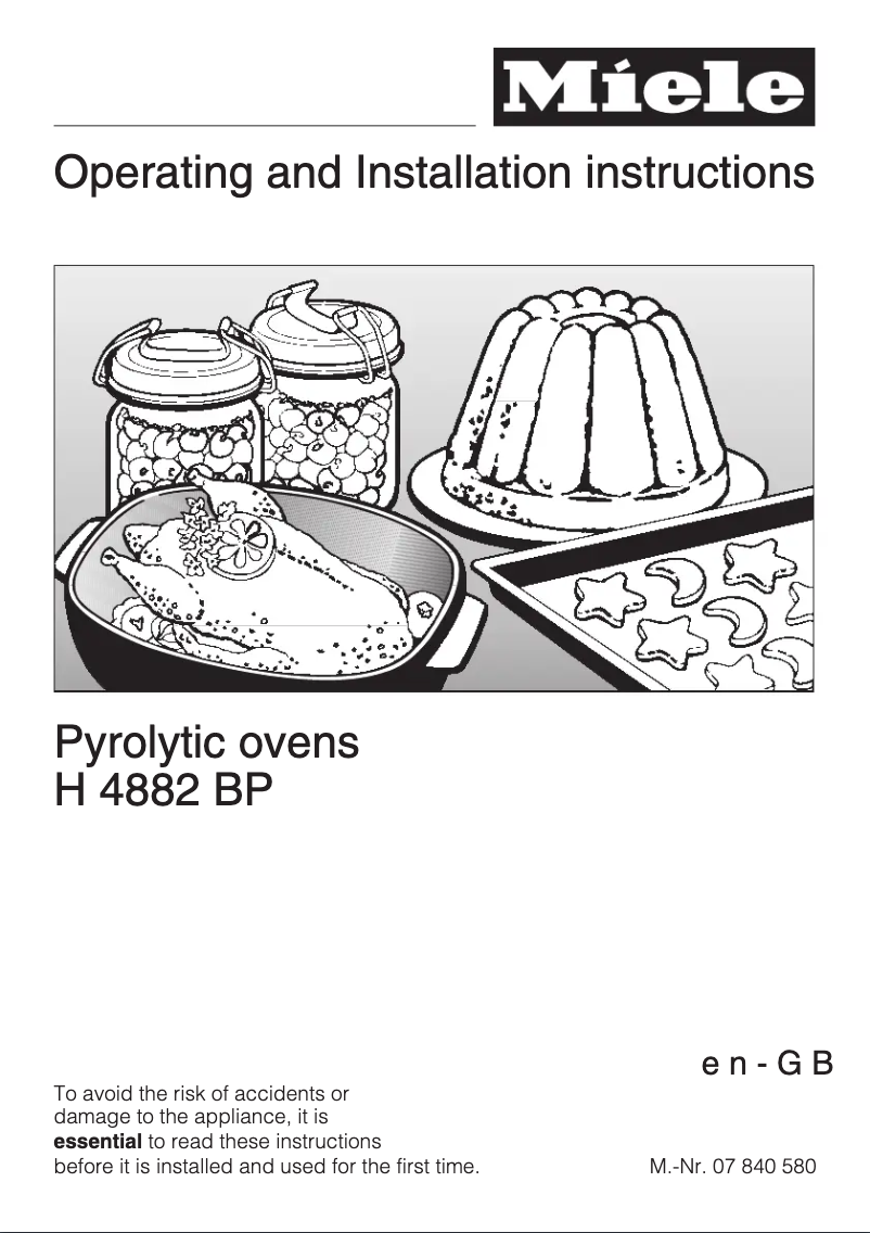 Page 1 de la notice Manuel utilisateur Miele H 4882 BP