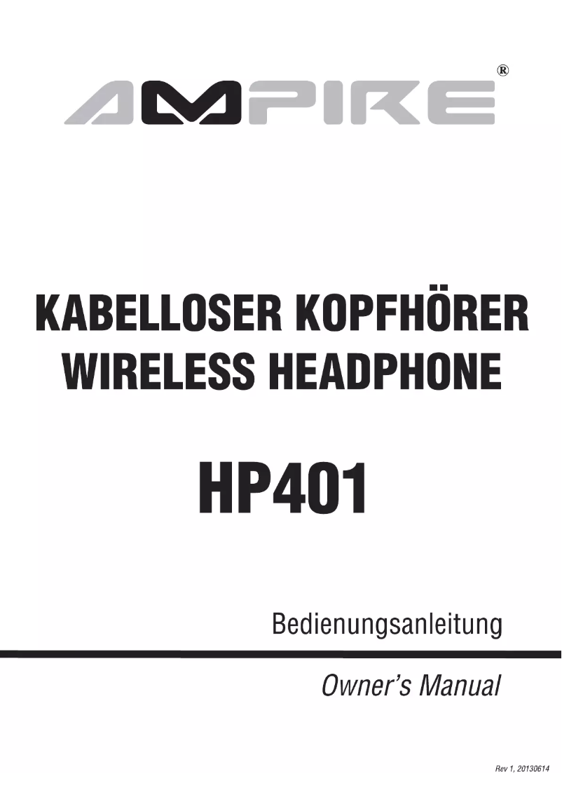 Page n°1 - Manuel utilisateur Ampire HP401