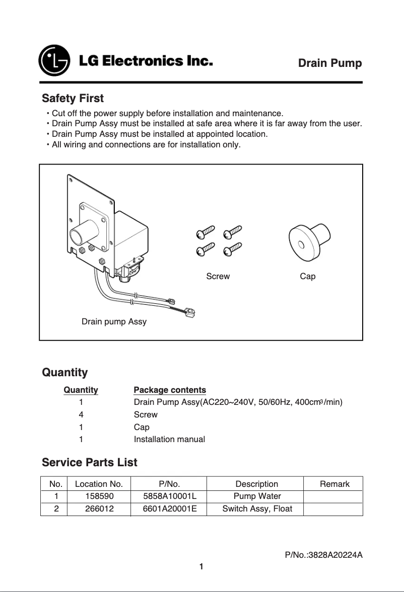Page 1 of the manual User Manual LG ABDPG