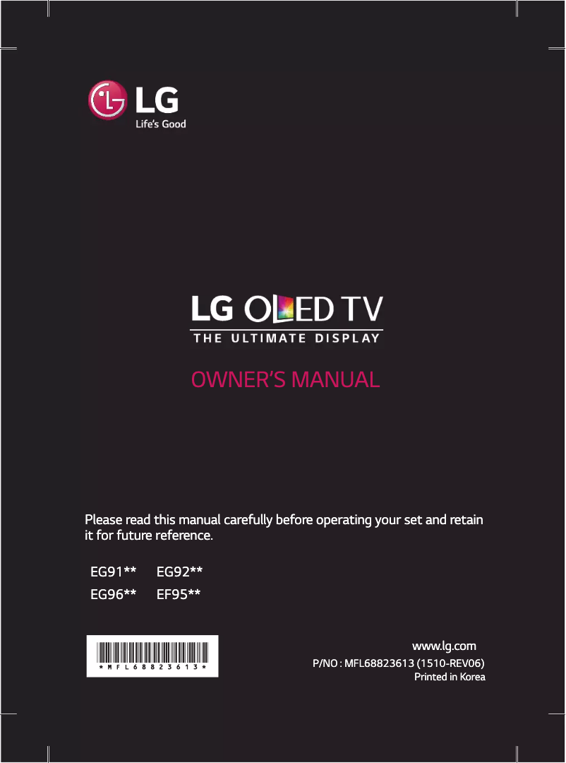 Page n°1 - Manuel utilisateur LG 55EF9509