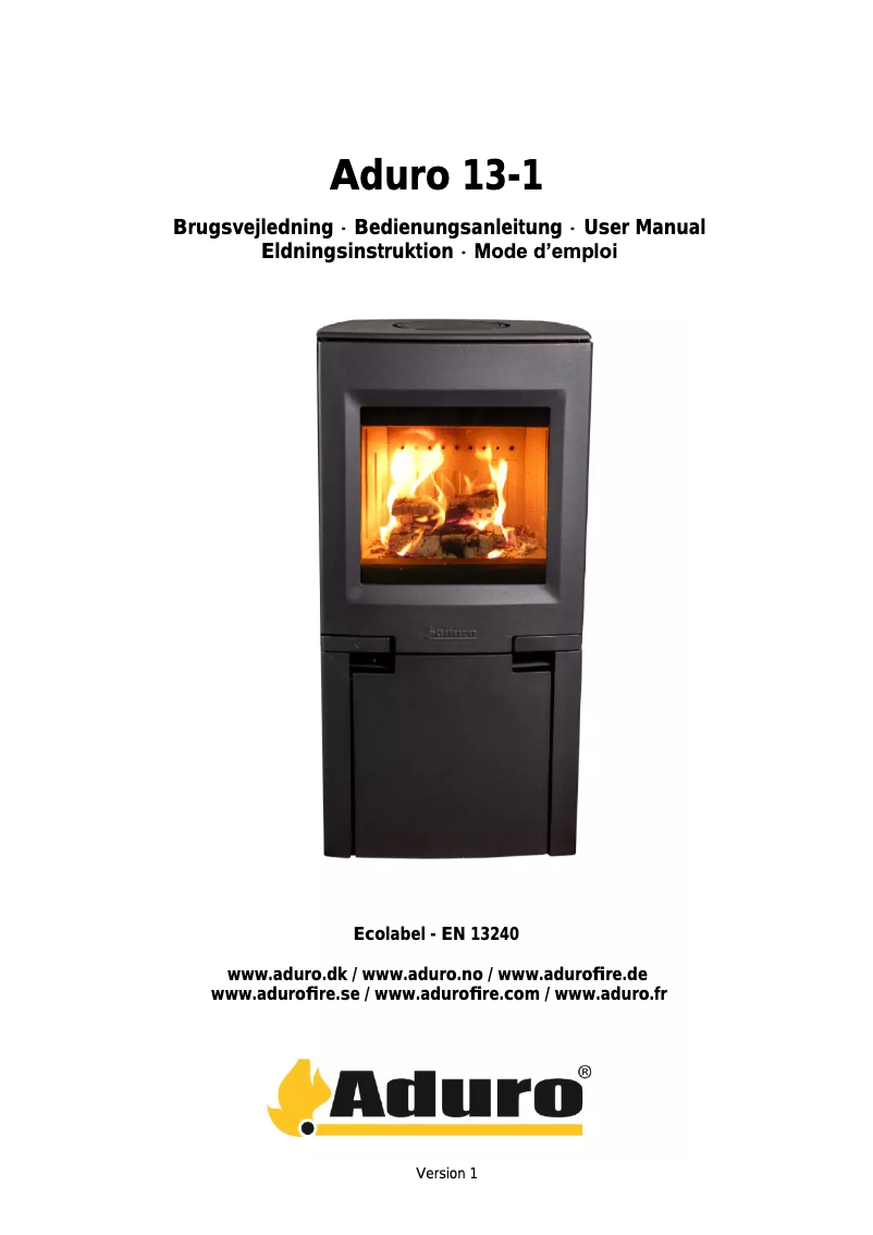 Page n°1 - Manuel utilisateur Aduro 13-1