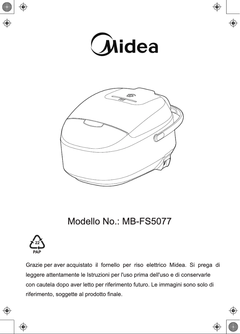 Page 1 de la notice Manuel utilisateur Midea MB-FS5077