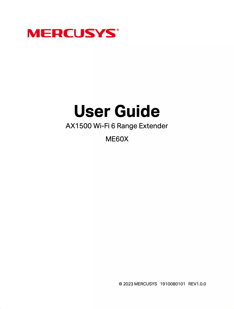Page n°1 - Manuel utilisateur Mercusys ME60X