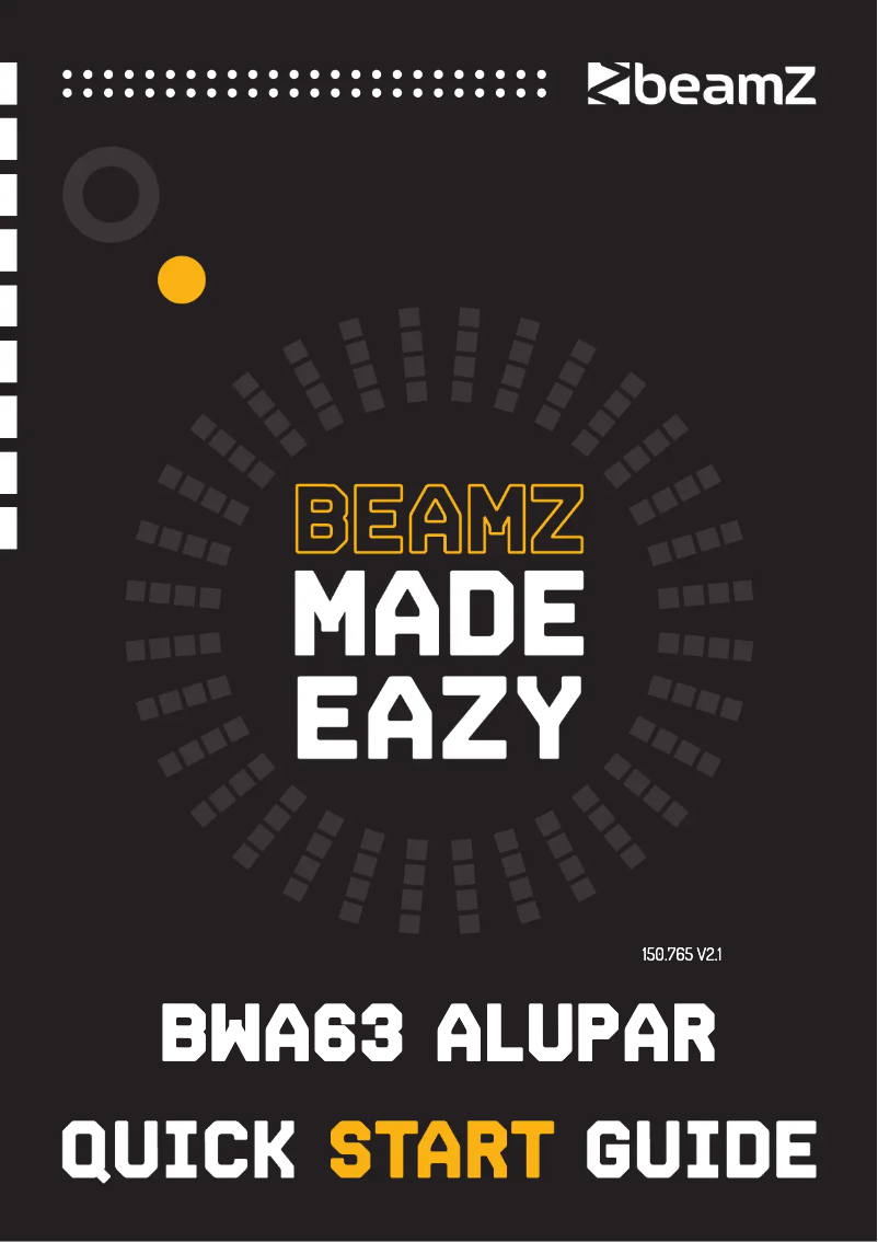 Page 1 of the manual Quick Start Guide BeamZ BWA63