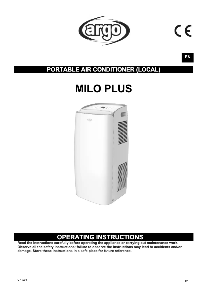 Image de la première page du manuel de l'appareil Milo Plus