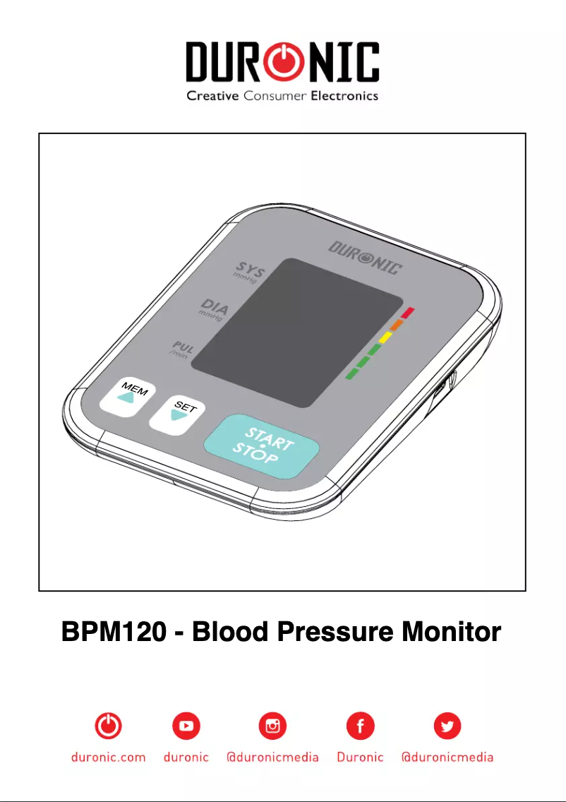 Page 1 de la notice Manuel utilisateur Duronic BPM120