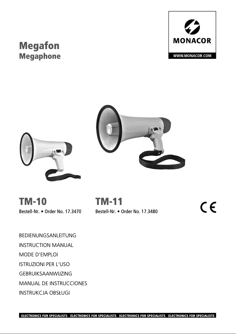 Page n°1 - Manuel utilisateur Monacor TM-10