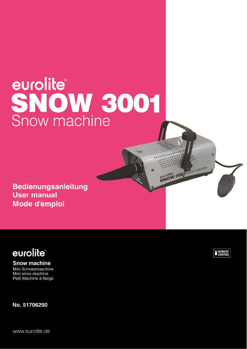 Page 1 de la notice Manuel utilisateur Eurolite Snow 3001