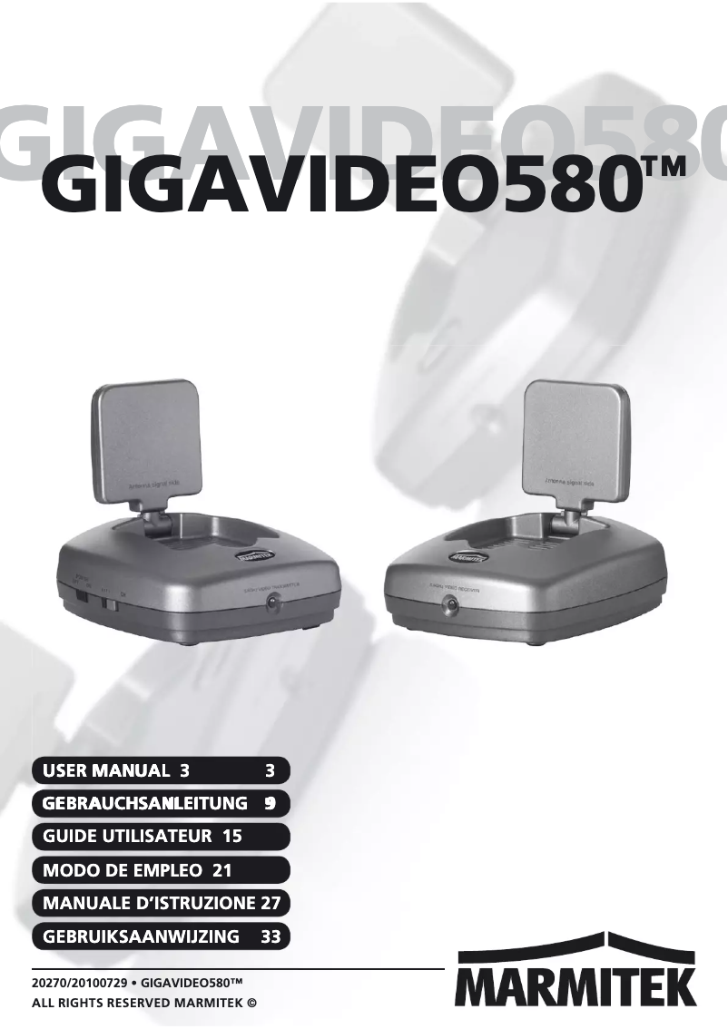 Page n°1 - Manuel utilisateur Marmitek GigaVideo 580