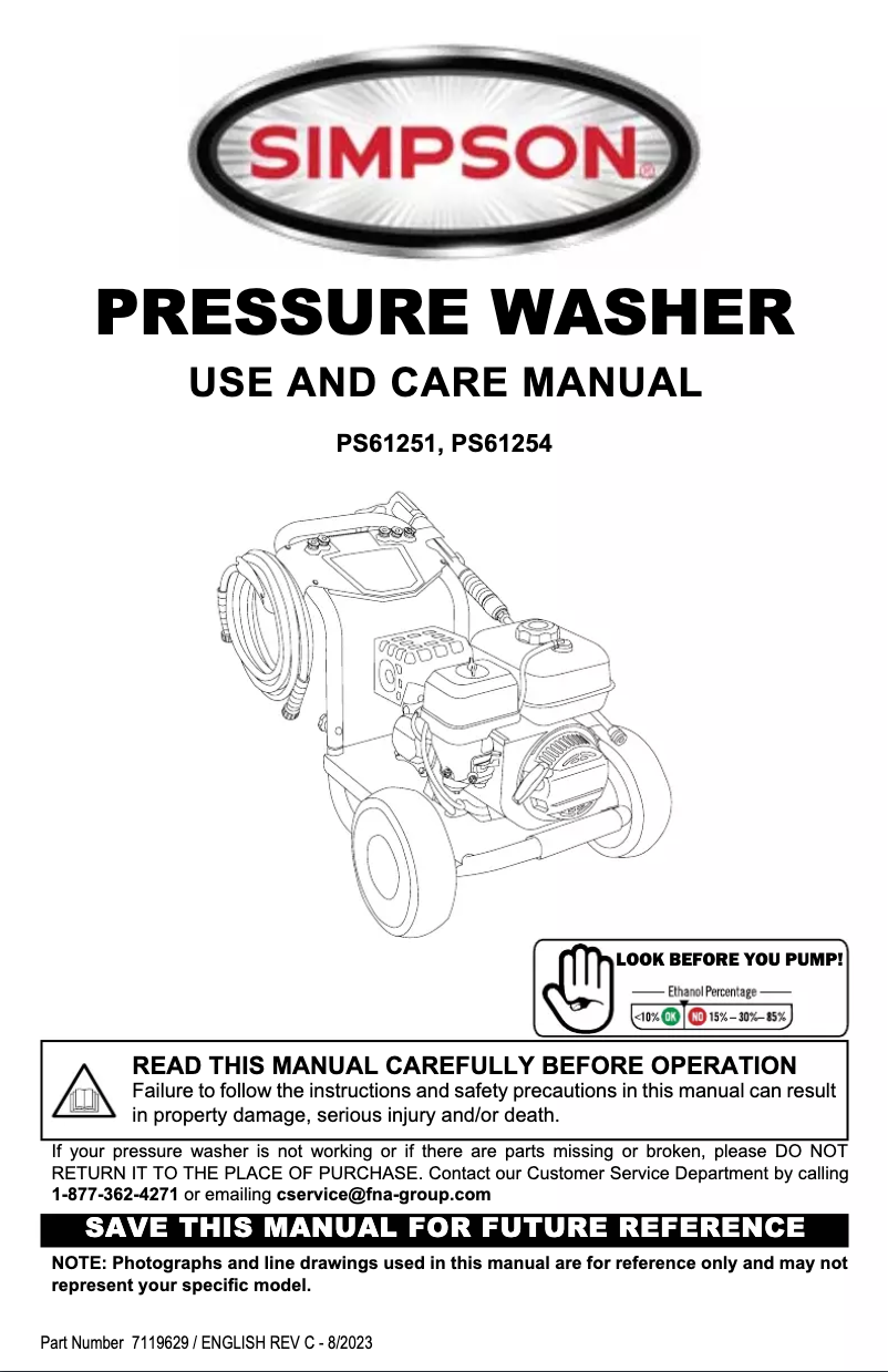 Page 1 de la notice Manuel utilisateur Simpson PowerShot PS-61251