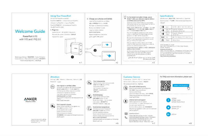 Page 1 de la notice Manuel utilisateur Anker PowerPort II PD