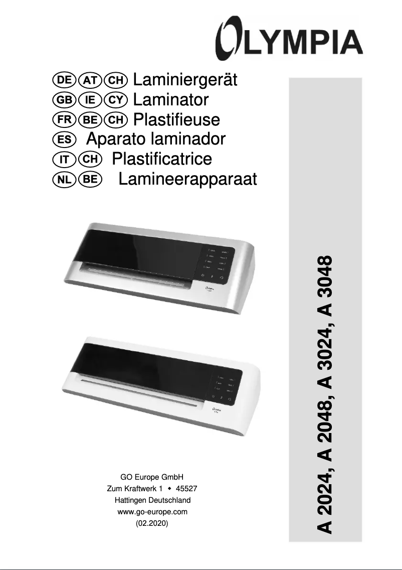 Page 1 de la notice Manuel utilisateur Olympia A 2024