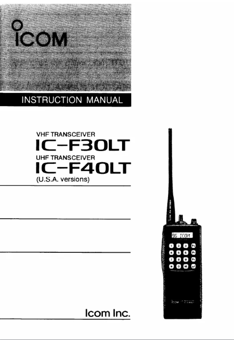 Page n°1 - Manuel utilisateur ICOM IC-F30LT