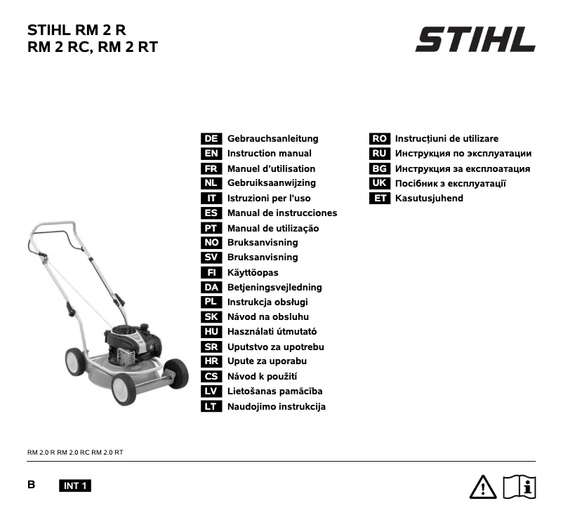 Page 1 de la notice Manuel utilisateur Stihl RM 2 R