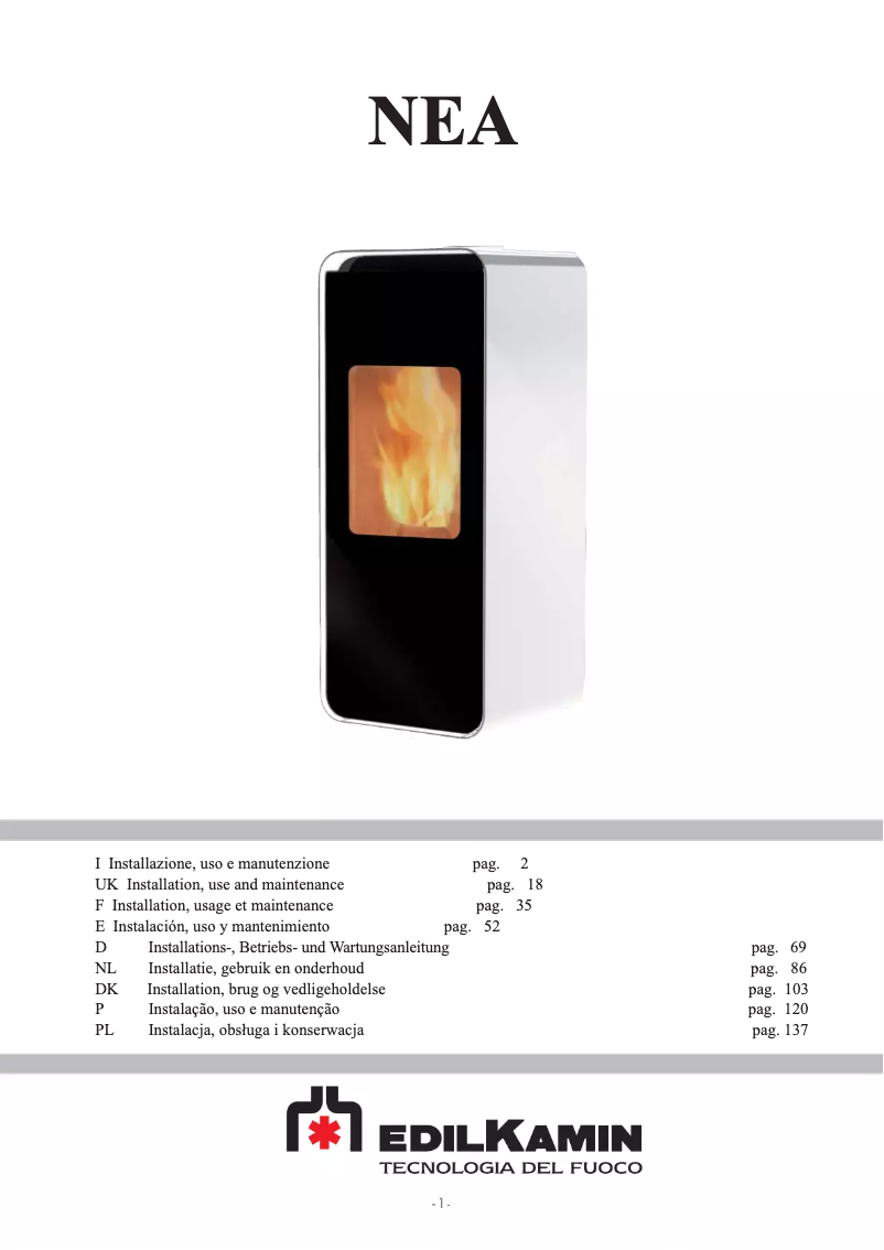 Página 1 del manual Manual de usuario Edilkamin NEA