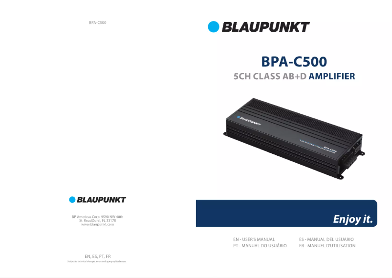 Image de la première page du manuel de l'appareil BPA-C500