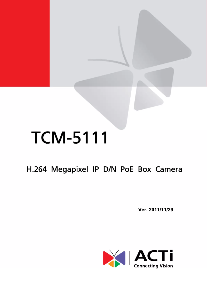 Page n°1 - Manuel utilisateur ACTi TCM-5111