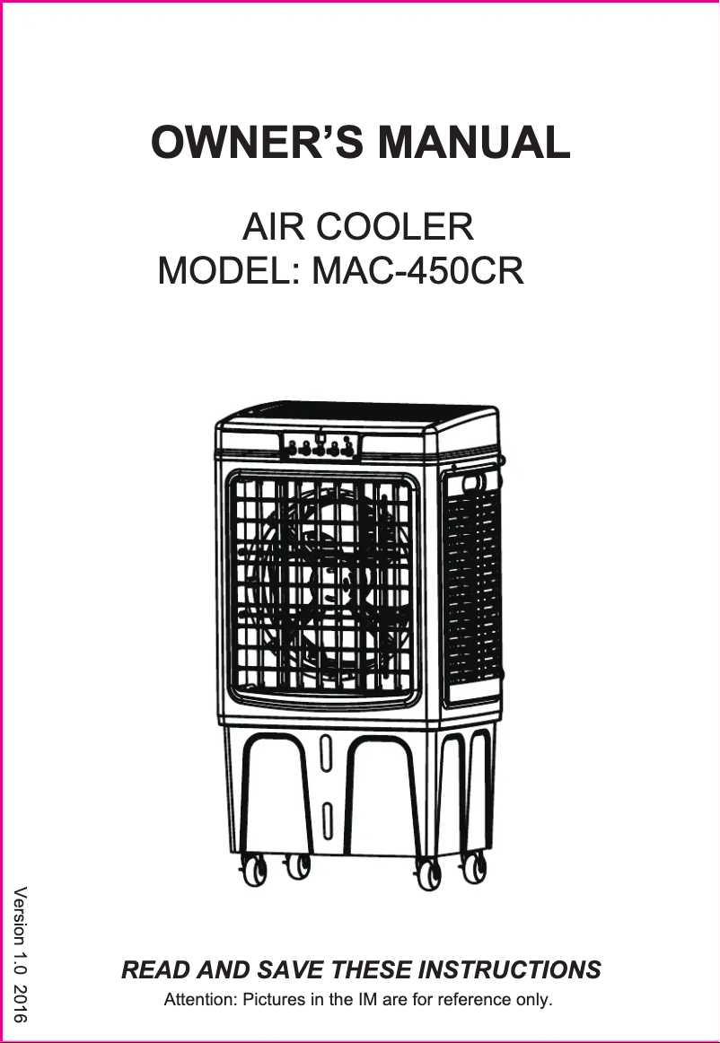 Page 1 de la notice Manuel utilisateur Midea MAC-450CR