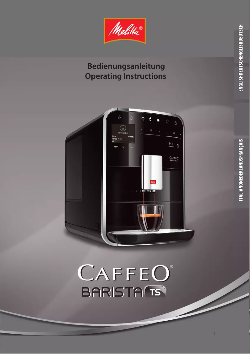 Page 1 de la notice Manuel utilisateur Melitta Caffeo Barista TS