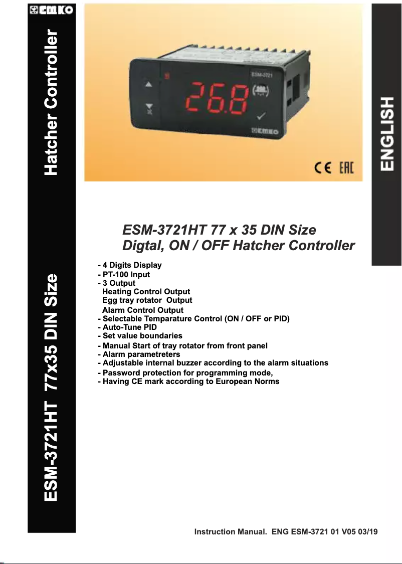 Image de la première page du manuel de l'appareil ESM-3721