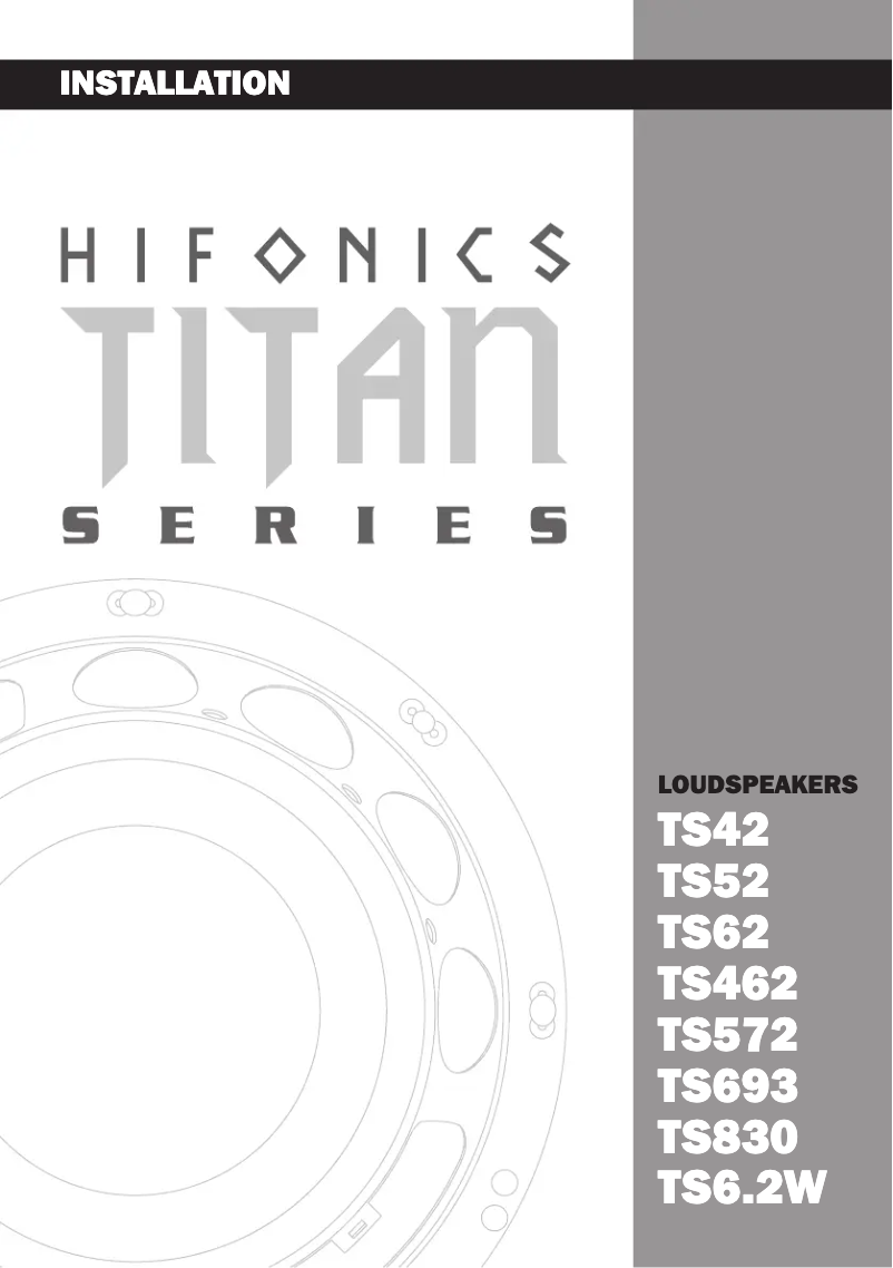 Page 1 de la notice Manuel utilisateur Hifonics Titan TS572