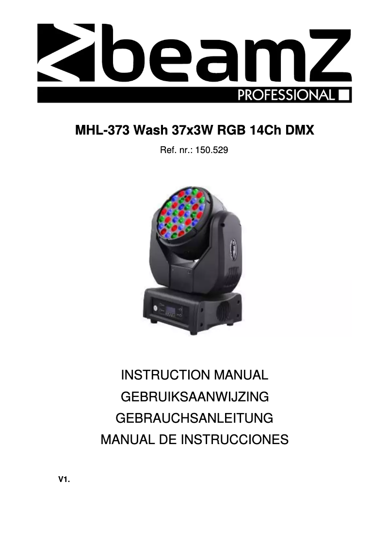 Page n°1 - Manuel utilisateur BeamZ MHL373 150.529