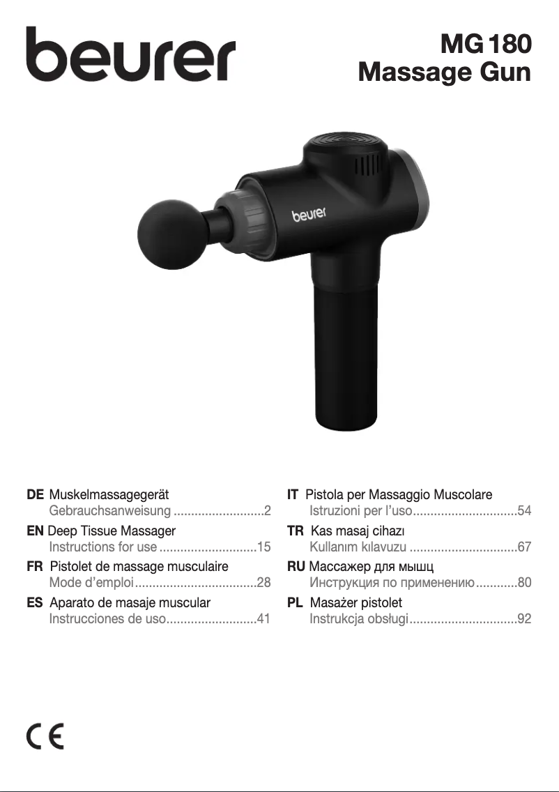 Image de la première page du manuel de l'appareil MG 180