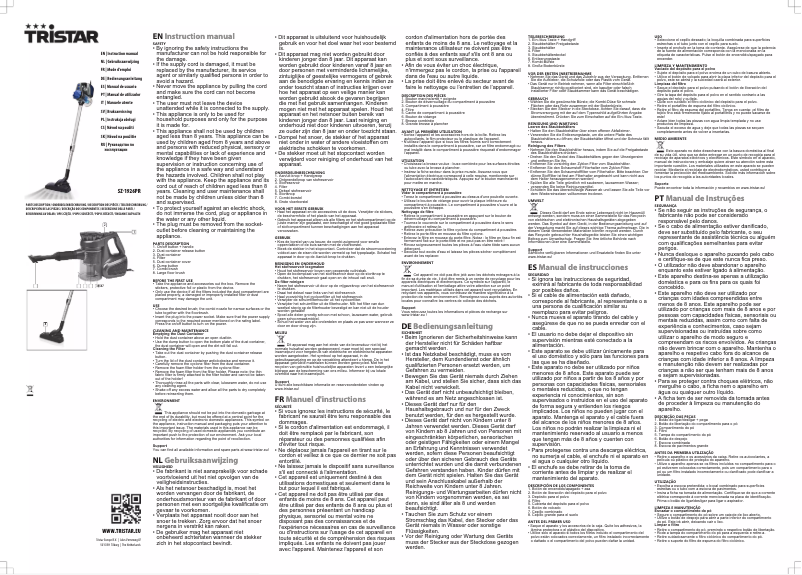 Page 1 de la notice Manuel utilisateur TriStar SZ-1926PR