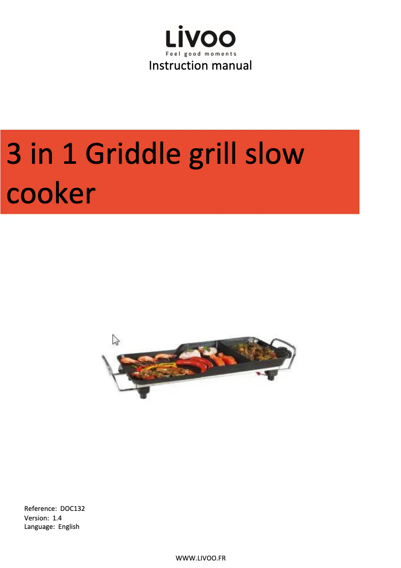 Page 1 de la notice Manuel utilisateur Livoo DOC132