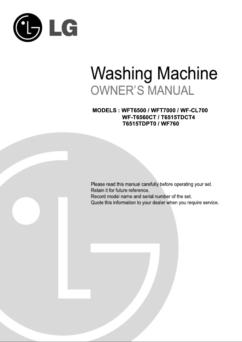 Página 1 del manual Manual de usuario LG T6515TDHT0