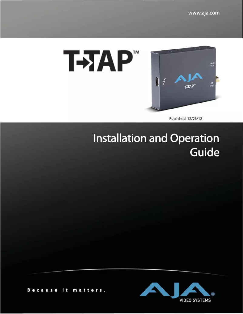 Image de la première page du manuel de l'appareil T-TAP