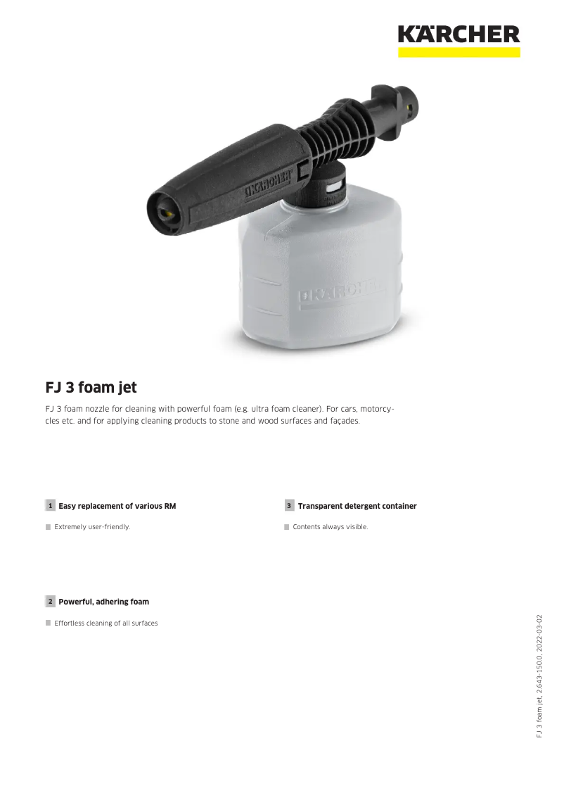 Page n°1 - Manuel utilisateur Kärcher FJ 3