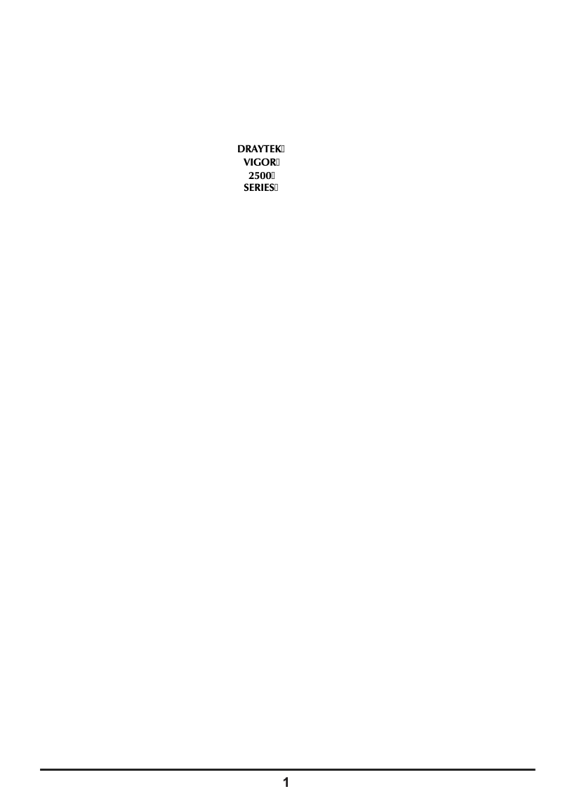 Page n°1 - Manuel utilisateur Draytek Vigor 2500We