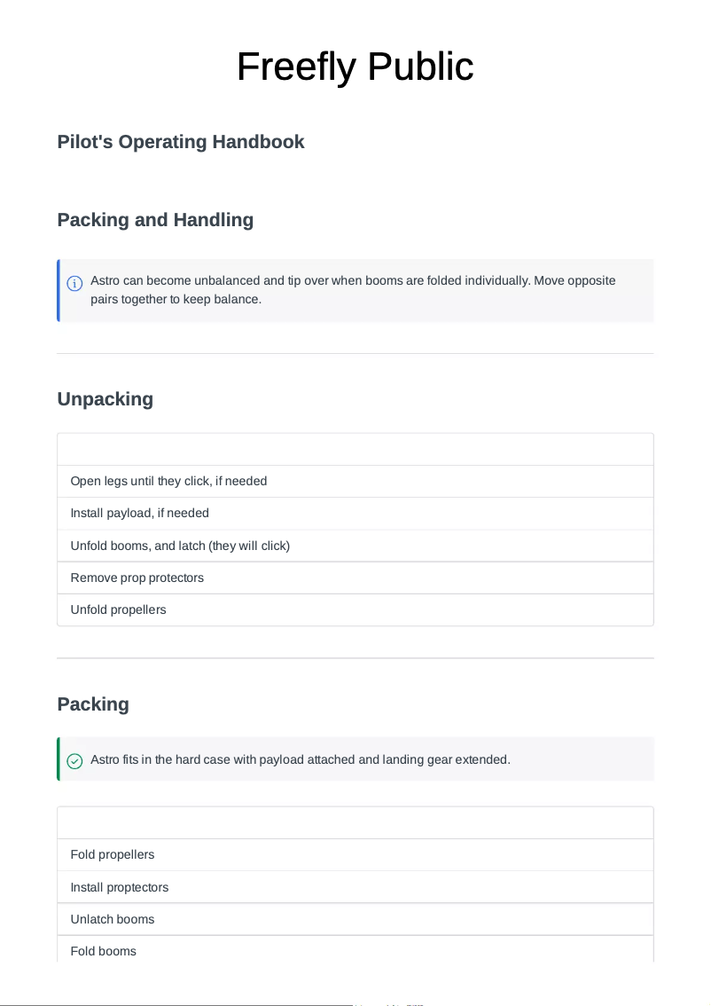 Página 1 del manual Manual de usuario Freefly Astro