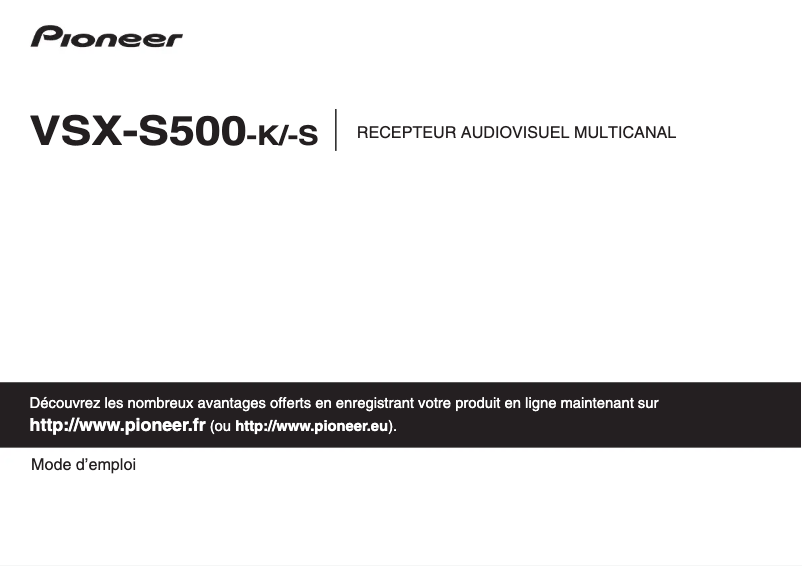 Image de la première page du manuel de l'appareil VSX-S500