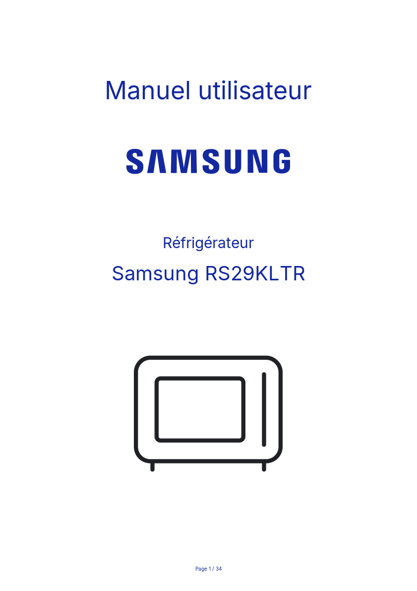 Page n°1 - Manuel utilisateur Samsung RS29KLTR