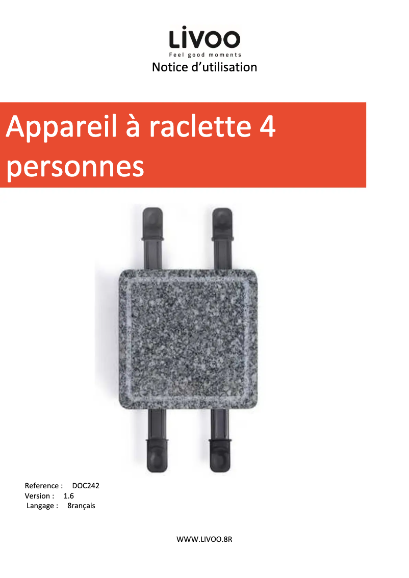 Page n°1 - Manuel utilisateur Livoo DOC242