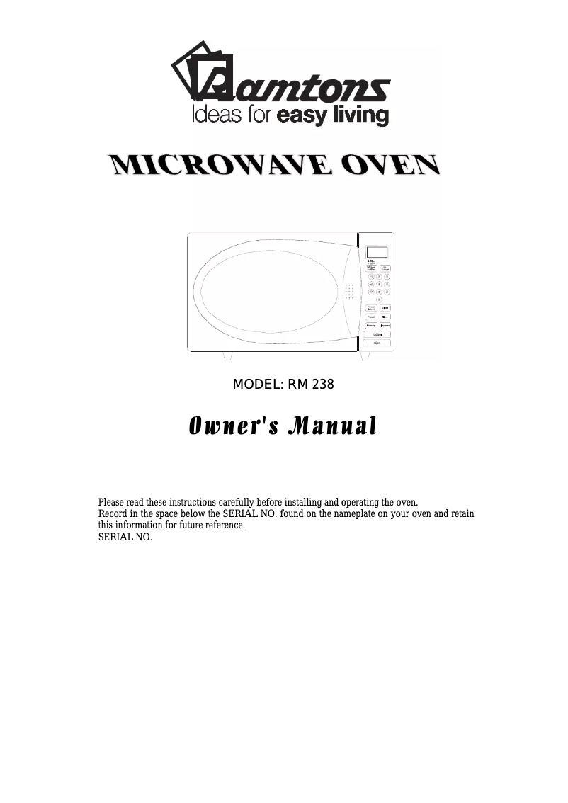 Página 1 del manual Manual de usuario Ramtons RM/238