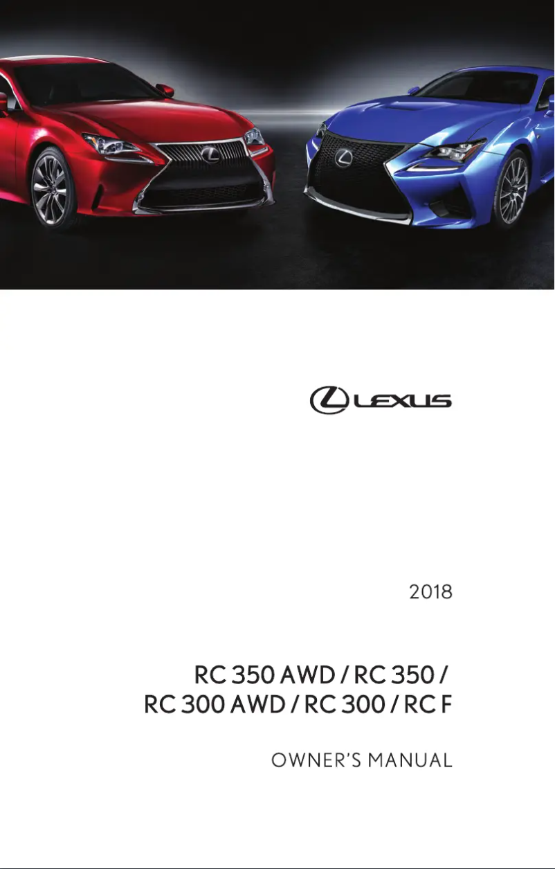 Página 1 del manual Manual de usuario Lexus RC 300 AWD (2018)