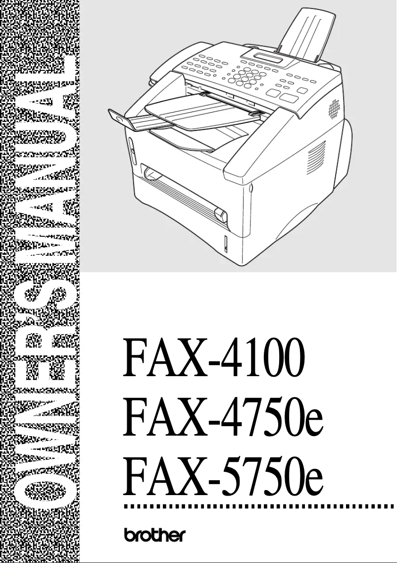 Page n°1 - Manuel utilisateur Brother FAX-4100