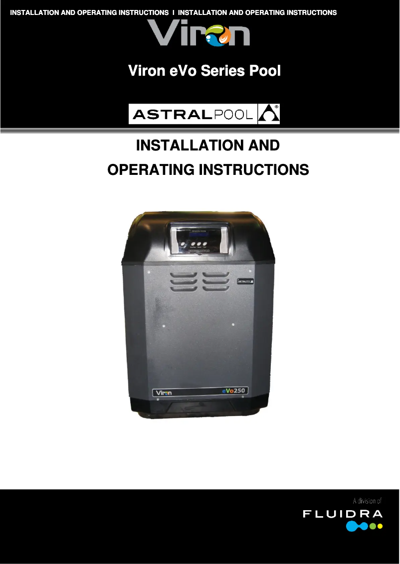 Page 1 de la notice Manuel utilisateur AstralPool Viron eVo 350