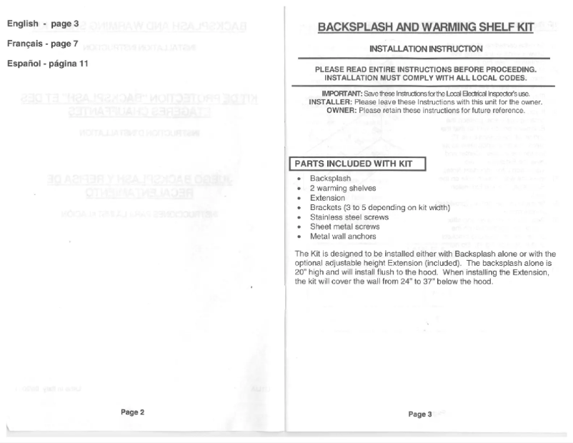 Page 1 de la notice Manuel utilisateur KitchenAid W10285448