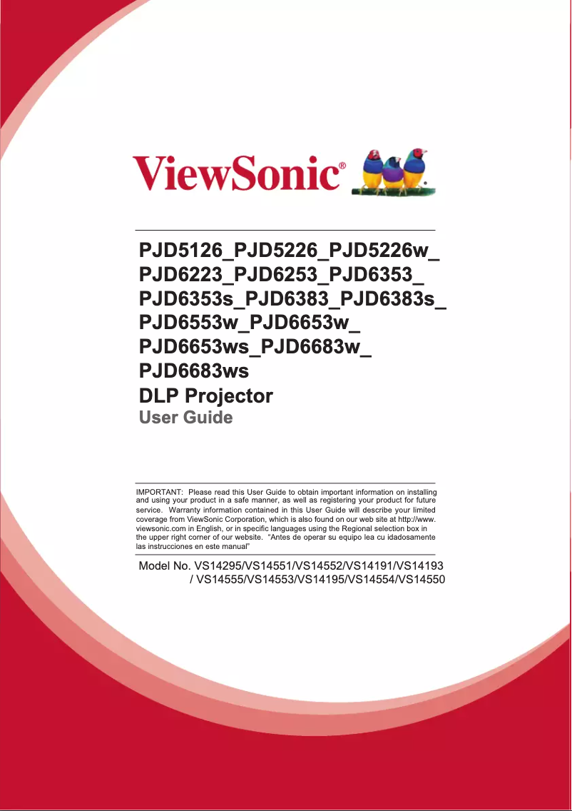 Page n°1 - Manuel utilisateur Viewsonic PJD6353s