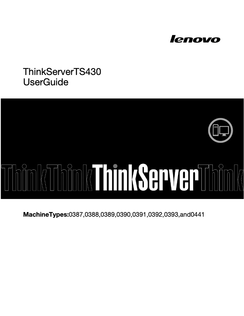 Image de la première page du manuel de l'appareil ThinkServer TS430