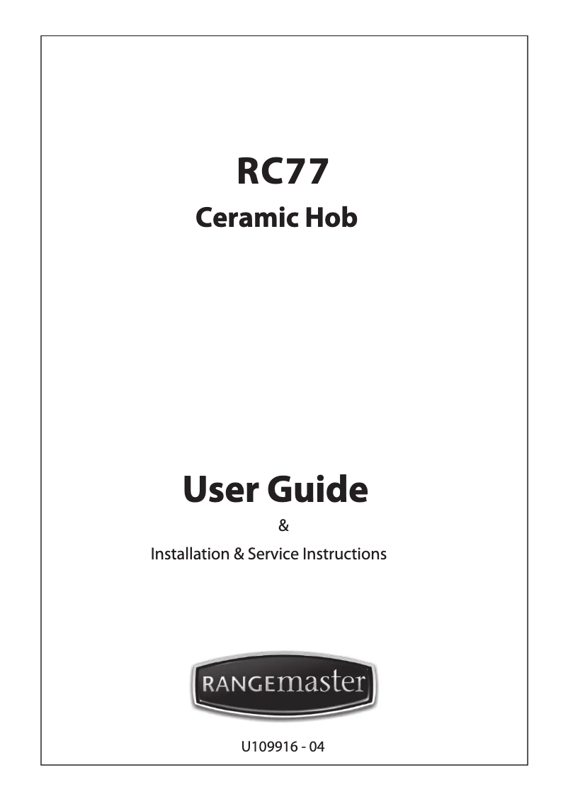 Page 1 de la notice Manuel utilisateur Rangemaster RC77
