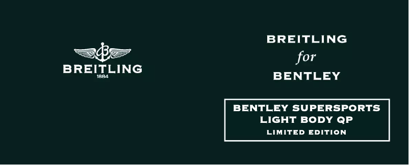Page n°1 - Manuel utilisateur Breitling For Bentley Supersports Light Body QP