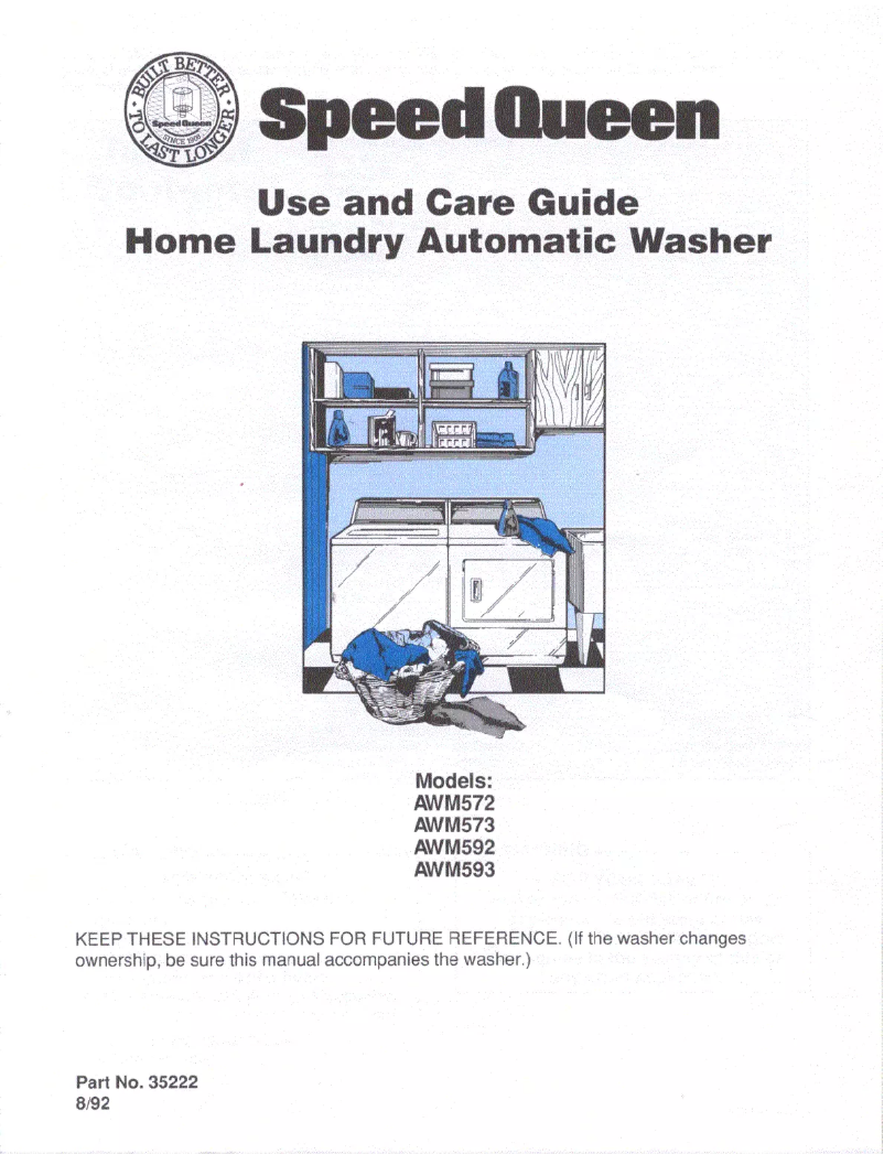 Image de la première page du manuel de l'appareil AWM573W