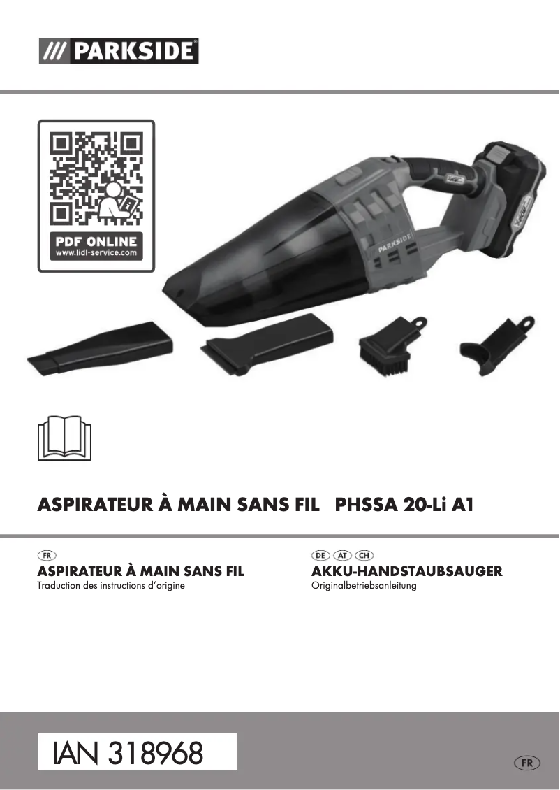 Page 1 de la notice Manuel utilisateur Parkside PHSSA 20-Li A1